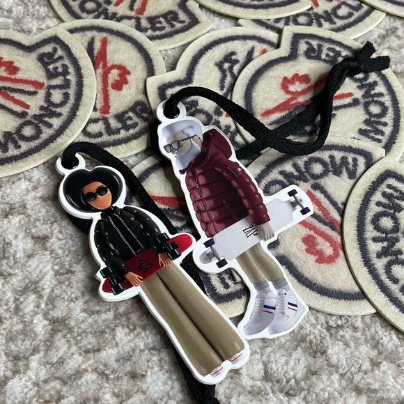 Moncler Logo Tag and Woman Tag, Can use as bookmarks - Picture 3 of 3